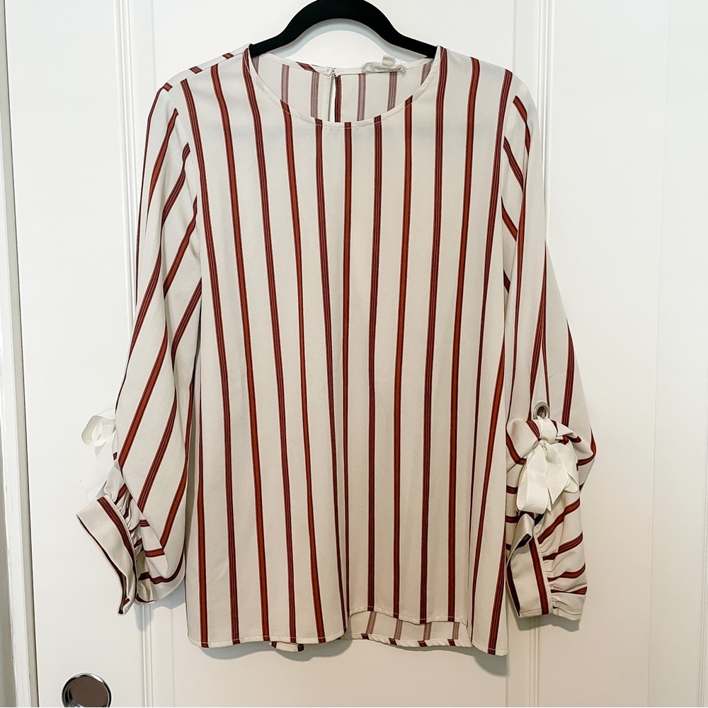 COTTON BLEU striped top with bow details